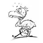 Dibujo para colorear Pollo Sin Plumas Dibujo Del Rey Pollo Desplumado Jugando Golf Para Pintar Y Colorear
