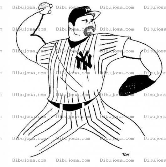 Dibujo para colorear Rogerclemens Yankees De Newyork Dibujo De Roger Clemens Para Pintar Y Colorear A Rogers Clemente