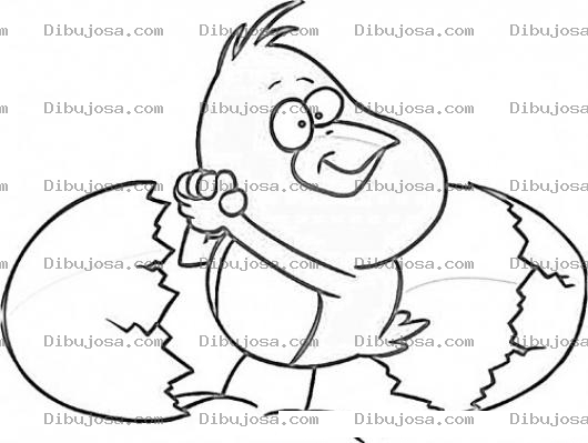 Dibujo para colorear Pollitos Amarillos Dibujo De Pollito Celebrando Que Rompio El Cascaron Para Pintar Y Colorear Pollito Recien Nacido