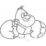 Dibujo para colorear Pollitos Amarillos Dibujo De Pollito Celebrando Que Rompio El Cascaron Para Pintar Y Colorear Pollito Recien Nacido