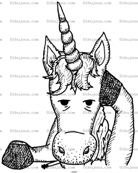 Dibujo para colorear Dibujo De Unicornio Preocupado Y Fumando Para Pintar Y Colorear