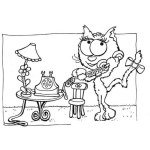 Dibujo para colorear Telefonia Fija Dibujo De Gatita Enamorada Hablando Por Telefono Para Pintar Y Colorear