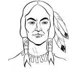 Dibujo para colorear Dibujo De Indio Nativo Americano Piel Roja Para Pintar Y Colorear