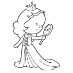 Dibujo para colorear Dibujo De Princesita Viendose En Un Espejo Para Pintar Y Colorear Princesa Con Espejito