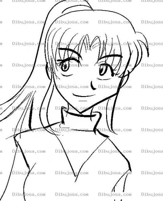 Dibujo para colorear Dibujo Japones De Chica De Ojos Grandes Para Pintar Y Colorear