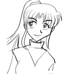 Dibujo para colorear Dibujo Japones De Chica De Ojos Grandes Para Pintar Y Colorear