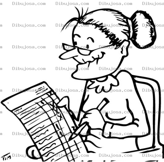 Dibujo para colorear Encuestas Online Para Ganar Dinero Dibujo De Abuelita Llenando Una Encuesta Para Pintar Y Colorear Abuela Encuestada