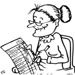 Dibujo para colorear Encuestas Online Para Ganar Dinero Dibujo De Abuelita Llenando Una Encuesta Para Pintar Y Colorear Abuela Encuestada