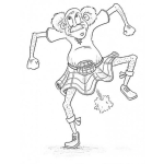 Dibujo para colorear Dibujo De Un Viejo Maricon Con Falda Y Tirandose Un Gran Pedo Para Pintar Y Colorear