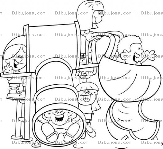 Dibujo para colorear Parque De Juegos Infantiles Para Pintar Y Colorear