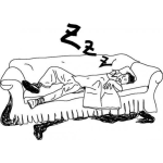 Dibujo para colorear Dibujo De Muchacho Durmiendo En El Sofa Para Pintar Y Colorear