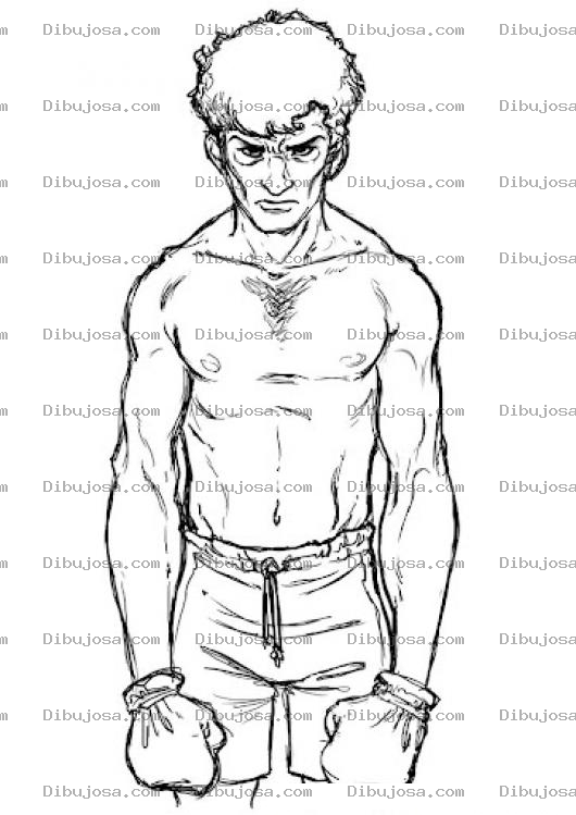 Dibujo para colorear Dibujo De Boxeador Flaco Y Delgado Para Pintar Y Colorear