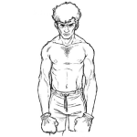 Dibujo para colorear Dibujo De Boxeador Flaco Y Delgado Para Pintar Y Colorear
