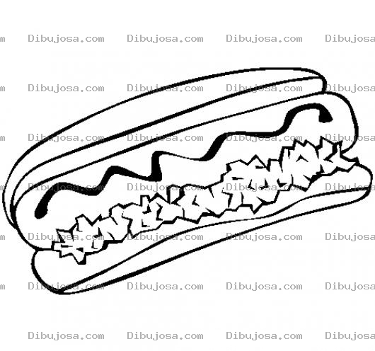 Dibujo para colorear Dibujo De Chevere Hotdog Shuco Pan Con Salchica Y Repollo Para Pintar Y Colorear Hot Dog Perro Caliente Dogo
