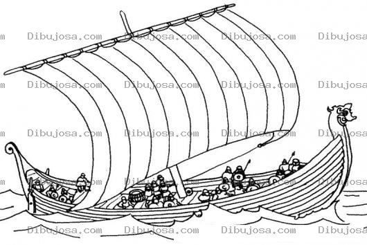 Dibujo para colorear Barco De Vikingos Para Pintar Y Colorear