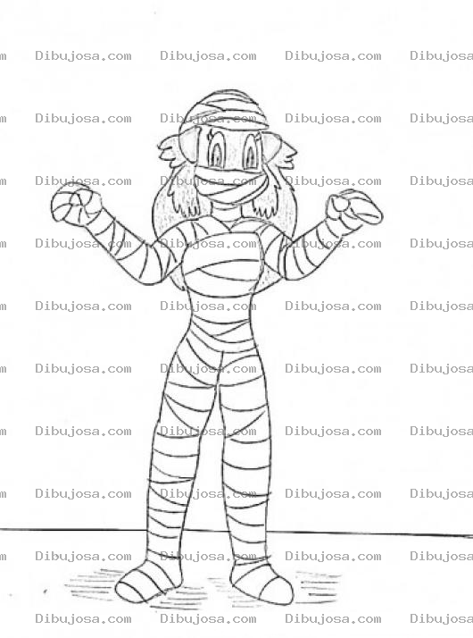 Dibujo para colorear Chica Momia Dibujo De Momia Mujer Para Pintar Y Colorear