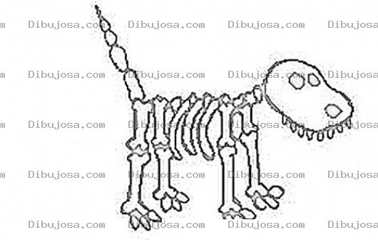 Dibujo para colorear Calavera De Chucho Para Pintar Y Colorear Esqueleto De Perro