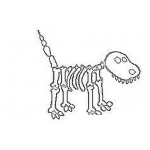 Dibujo para colorear Calavera De Chucho Para Pintar Y Colorear Esqueleto De Perro