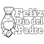 Dibujo para colorear Felizdiadelpadre 17 De Junio Tarjeta De Feliz Dia Del Padre Para Pintar Y Colorear