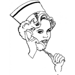 Dibujo para colorear Dibujo De Enfermera Hablando Por Telefono Para Pintar Y Colorear
