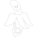Dibujo para colorear Colorear la letra B de Bananco