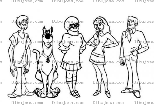 Dibujo para colorear Dibujo De Los Personajes De Scooby Doo Para Pintar Y Colorear A Todos Los Integrantes De Scubidu Escubidu