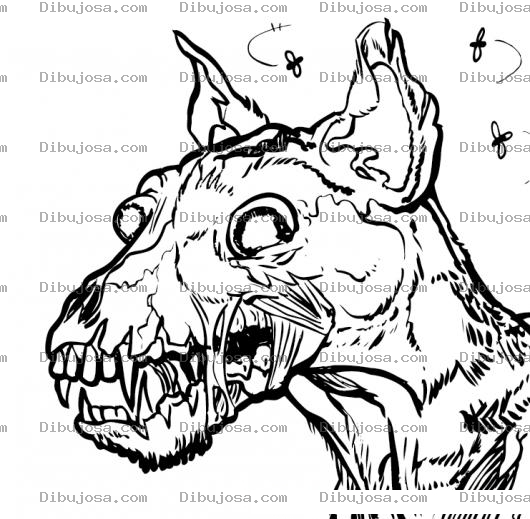 Dibujo para colorear Dibujo De Un Perro Zombi Para Pintar Y Colorear