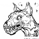 Dibujo para colorear Dibujo De Un Perro Zombi Para Pintar Y Colorear