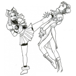 Dibujo para colorear Dibujo De Chunli Perdiendo Una Pelea De Street Fighter Para Pintar Y Colorear