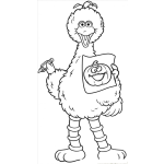 Dibujo para colorear Dibujo De Avelardo De Plqaza Sesamos Con Un Dibujo De Calabaza Para Pintar Y Colorear