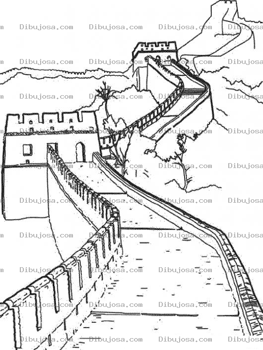 Dibujo para colorear Dibujo De La Muralla China Para Pintar Y Colorear Murallachina