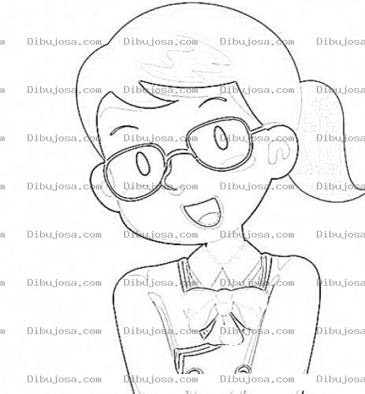 Dibujo para colorear Dibujo De Colegiala Con Lentes Para Pintar Y Colorear