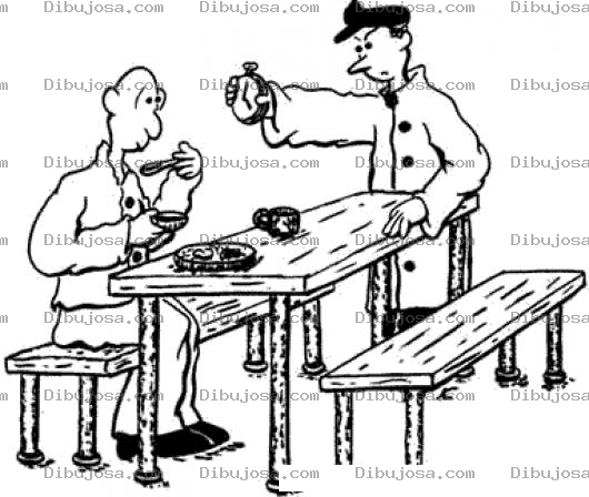 Dibujo para colorear Tiempo Para Comer Dibujo De Supervisor Controlando El Tiempo De Comida Para Pintar Y Colorear