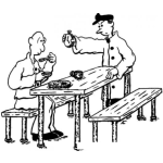 Dibujo para colorear Tiempo Para Comer Dibujo De Supervisor Controlando El Tiempo De Comida Para Pintar Y Colorear