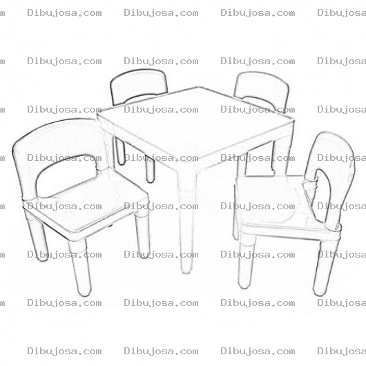Dibujo para colorear Mesa Y Sillas De Ninos Para Pintar Y Colorear 4 Sillitas Y Una Mesita De Kinder Garden