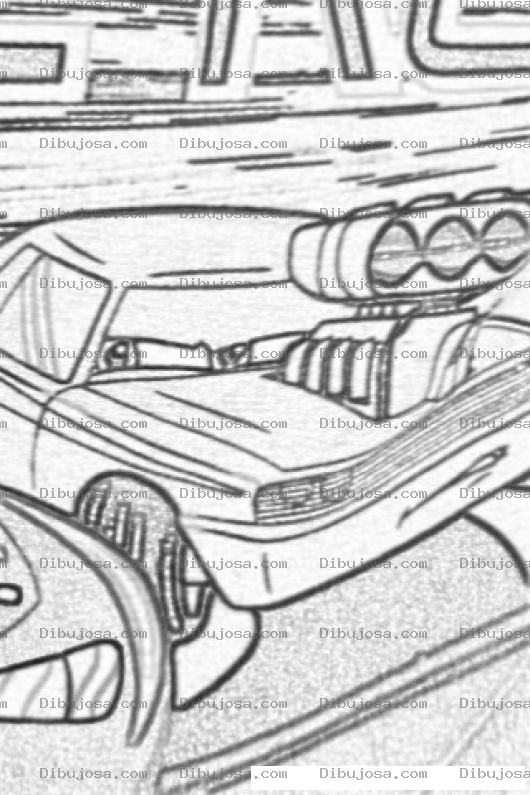Dibujo para colorear Dibujo De Carro Veloz Con Motor Modificado Para Pintar Y Colorear
