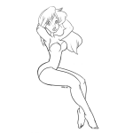 Dibujo para colorear Dibujo De Modelo Posando En Calzoneta Para Pintar Y Colorear
