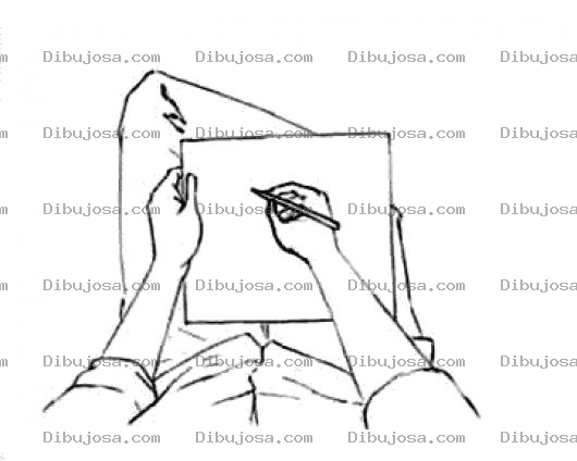 Dibujo para colorear Dibujo De Un Hombre Dibujando En Un Papel Para Pintar Y Colorear
