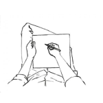 Dibujo para colorear Dibujo De Un Hombre Dibujando En Un Papel Para Pintar Y Colorear