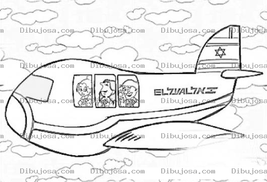 Dibujo para colorear Avion De Israel Para Pintar Y Colorear Aerolinea Israeli Con Israelitas Dibujo De Israel Airlines