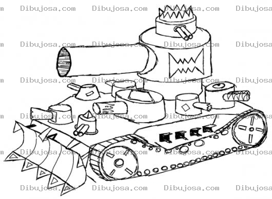 Dibujo para colorear Dibujo De Un Tanque De Guerra Para Pintar Y Colorear