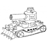 Dibujo para colorear Dibujo De Un Tanque De Guerra Para Pintar Y Colorear