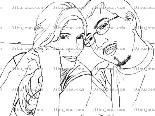 Dibujo para colorear Pareja De Novios Enamorados Para Pintar Y Colorear Novio Con Barbita De Chivo