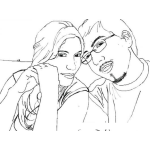 Dibujo para colorear Pareja De Novios Enamorados Para Pintar Y Colorear Novio Con Barbita De Chivo