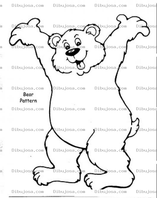 Dibujo para colorear Oso Contento Y Alegre Para Pintar Y Colorear