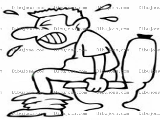 Dibujo para colorear Hemorroides Y Extrenimiento Dibujo De Hombre Extrenido Haciendo Popo Con Dolor Para Pintar Y Colorear Muchacho Cagando Caca