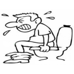 Dibujo para colorear Hemorroides Y Extrenimiento Dibujo De Hombre Extrenido Haciendo Popo Con Dolor Para Pintar Y Colorear Muchacho Cagando Caca
