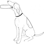 Dibujo para colorear Hambre De Perro Dibujo De Perrito Hambriento Pidiendo Comida Con Su Plato En El Hocio Para Pintar Y Colorear Chucho Con Hambre