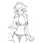 Dibujo para colorear Dibujo De La Princesa De Mario Bros En Bikini Para Pintar Y Colorear Princesita De Mariobros En Traje De Bano Y Toalla Con Calzoneta De Dos Piezas