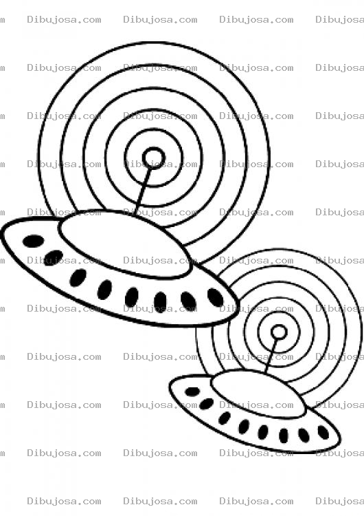 Dibujo para colorear Ovnis Ufos Platillos Voladores Para Pintar Y Colorear